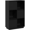 Une touche de caractere, buffet avec portes, a l'aspect bois dans un ton noir et naturel