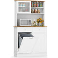Le charme du rangement avec ce buffet avec tiroirs, avec portes, coloris bois naturel et vert