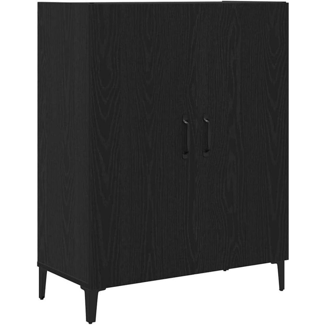 Une touche de caractere, buffet avec portes, aux accents metalliques dans un ton noir et chene
