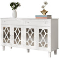 Un espace mieux organise grace a ce buffet avec tiroirs, avec portes, finition blanc