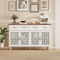 Pour un interieur harmonieux, buffet avec tiroirs, avec portes en finition bois naturel et vert