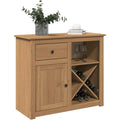 Le charme du rangement avec ce buffet avec tiroirs, a l'aspect bois, coloris naturel et bois naturel