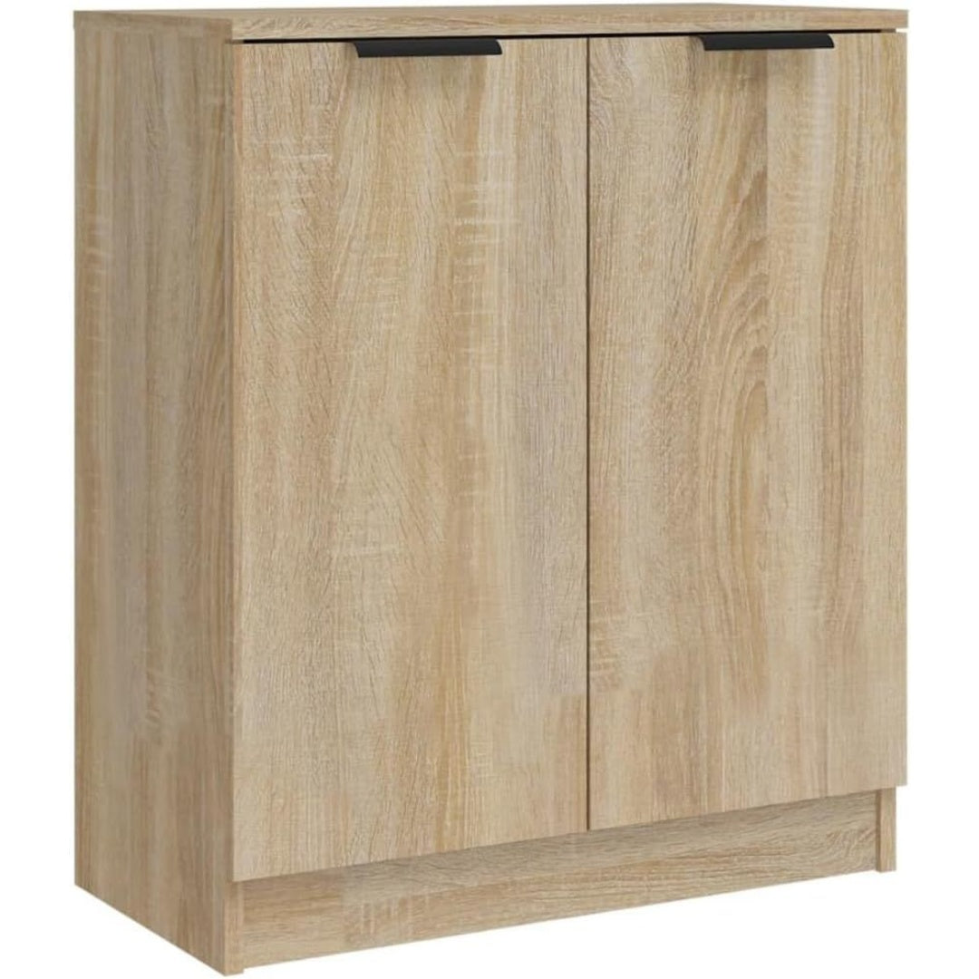 Le charme du rangement avec ce buffet a l'aspect bois, coloris chene et bois naturel