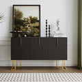 Pour un interieur harmonieux, buffet avec portes, avec etageres en finition noir