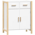 Une touche de caractere, buffet a l'aspect bois dans un ton blanc et bois naturel