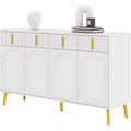 Le charme du rangement avec ce buffet avec tiroirs, avec portes, coloris blanc et noir