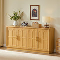Une silhouette equilibree pour ce buffet avec portes, avec etageres, teinte naturel et bois naturel