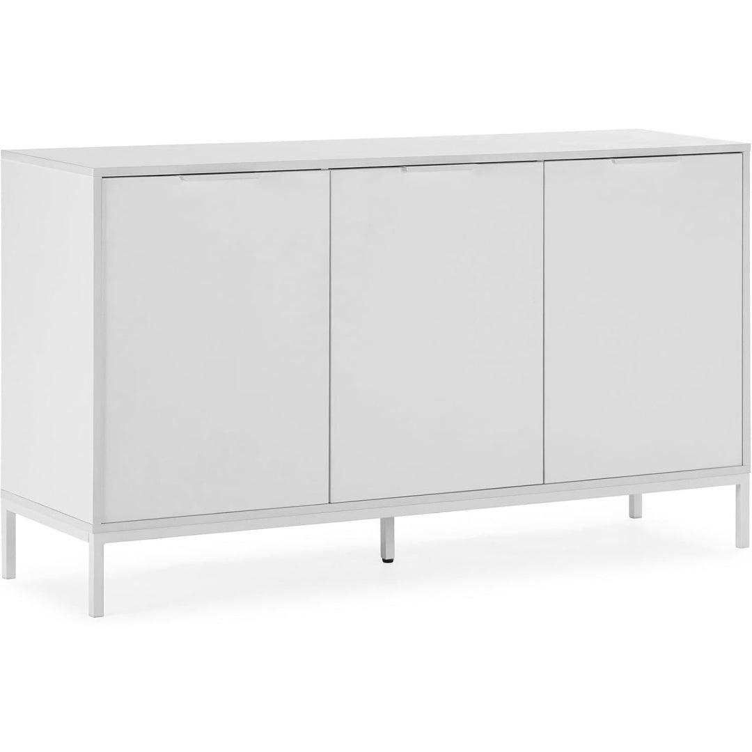 Le charme du rangement avec ce buffet avec portes, avec etageres, coloris blanc et vert