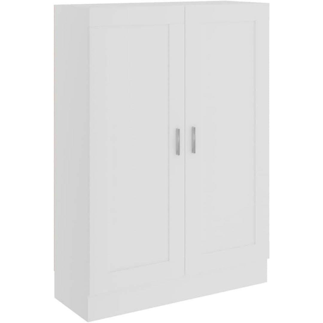 Pour un interieur harmonieux, bibliotheque avec portes, avec etageres en finition blanc