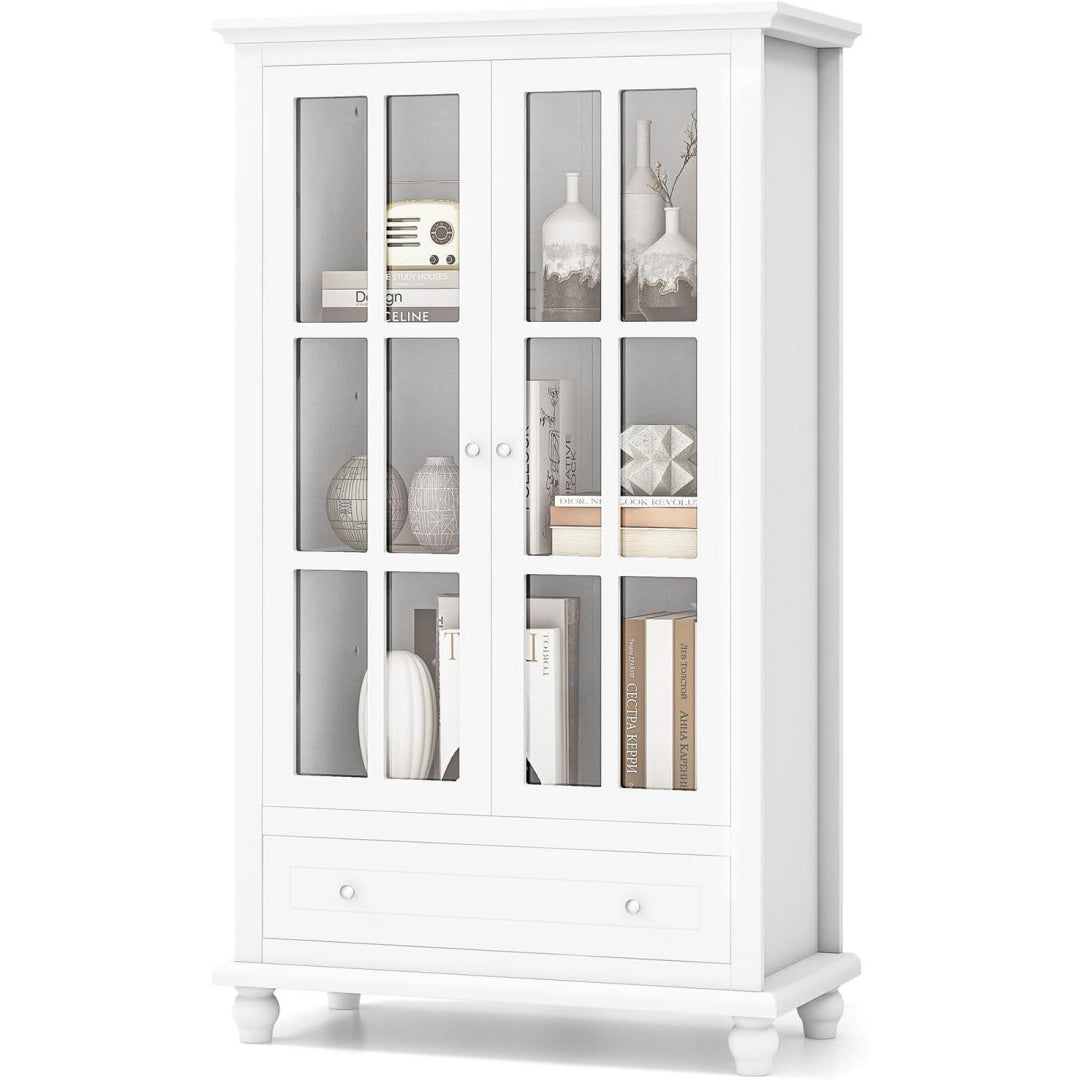 Une touche de caractere, commode avec tiroirs, avec portes dans un ton blanc et bois naturel