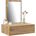 Pour un interieur harmonieux, commode avec tiroirs, a l'aspect bois en finition marron et bois naturel
