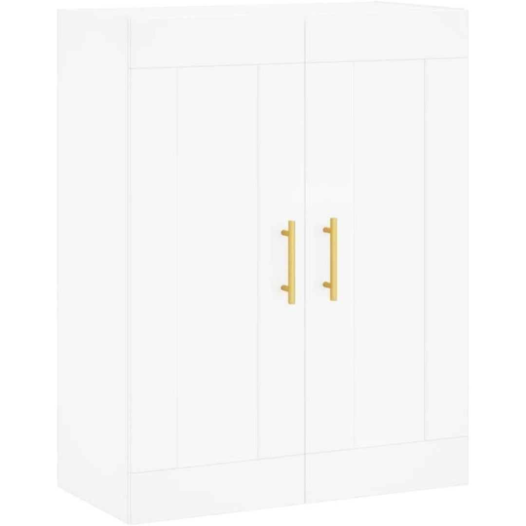 Le charme du rangement avec ce armoire avec portes, a l'aspect bois, coloris blanc et bois naturel