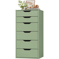 Pour un interieur harmonieux, commode avec tiroirs, avec portes en finition bois naturel et vert