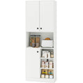 Une touche de caractere, buffet avec portes, avec etageres dans un ton blanc et vert