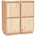 Une silhouette equilibree pour ce buffet avec portes, a l'aspect bois, teinte bois naturel