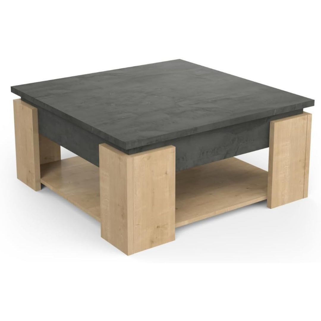 Une touche de caractere, commode avec tiroirs, avec portes dans un ton chene et naturel