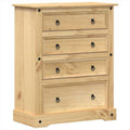 Pour un interieur harmonieux, buffet avec tiroirs, aux accents metalliques en finition naturel et bois naturel