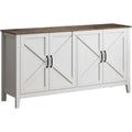 Un espace mieux organise grace a ce buffet avec portes, aux accents metalliques, finition blanc et noir