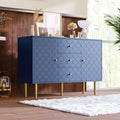 Une silhouette equilibree pour ce buffet avec tiroirs, avec portes, teinte bois naturel et bleu