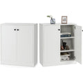 Un espace mieux organise grace a ce buffet avec portes, avec etageres, finition vert